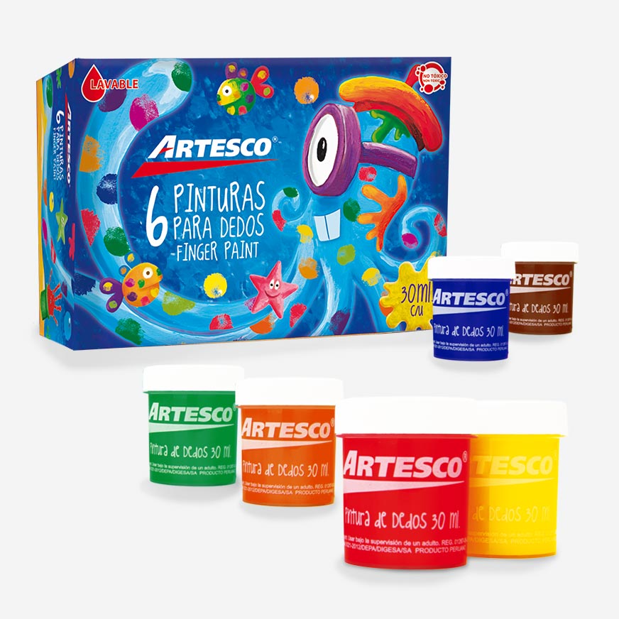Comprar Pintura Artesco De Dedos 6 Colores -30ml